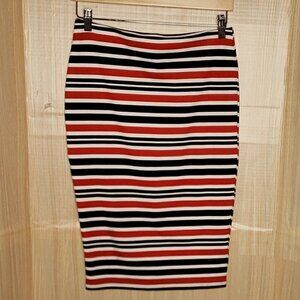 Jules & Leopold Womens Elastic Waist Striped Knit Pencil Skirt XS